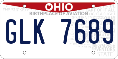 OH license plate GLK7689