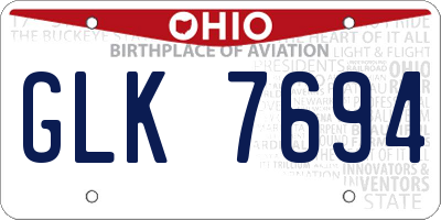 OH license plate GLK7694