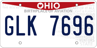 OH license plate GLK7696