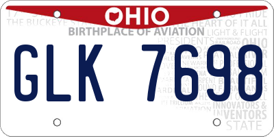 OH license plate GLK7698