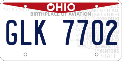 OH license plate GLK7702
