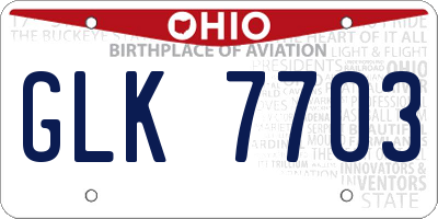 OH license plate GLK7703