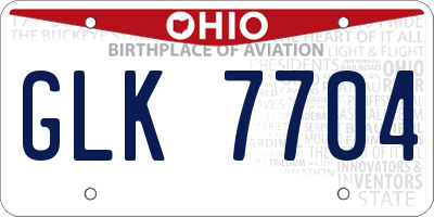 OH license plate GLK7704