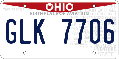 OH license plate GLK7706