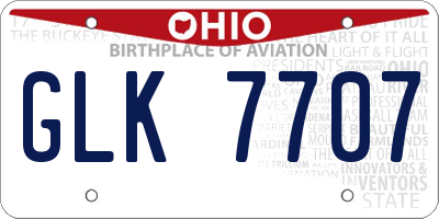 OH license plate GLK7707