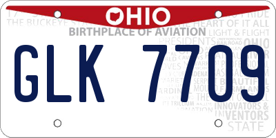 OH license plate GLK7709