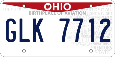 OH license plate GLK7712