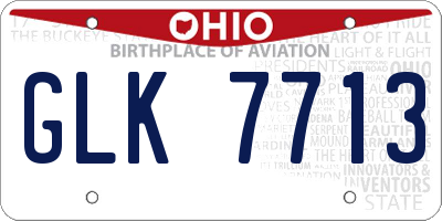 OH license plate GLK7713