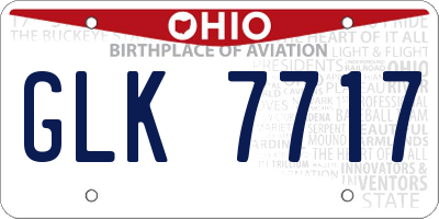 OH license plate GLK7717
