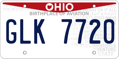 OH license plate GLK7720