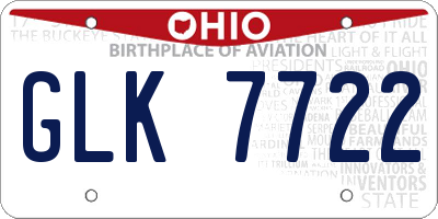 OH license plate GLK7722