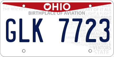 OH license plate GLK7723