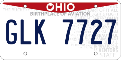 OH license plate GLK7727