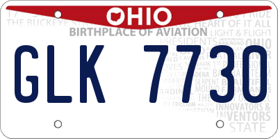 OH license plate GLK7730