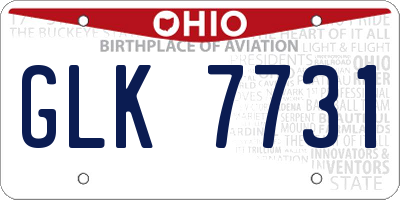 OH license plate GLK7731