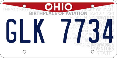 OH license plate GLK7734