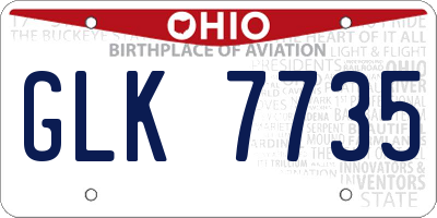 OH license plate GLK7735
