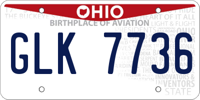 OH license plate GLK7736