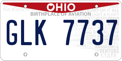 OH license plate GLK7737