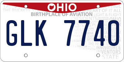 OH license plate GLK7740