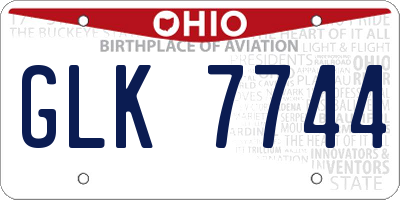 OH license plate GLK7744