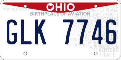OH license plate GLK7746
