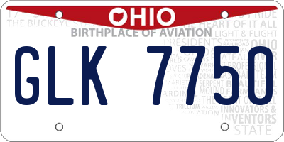 OH license plate GLK7750
