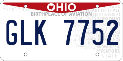 OH license plate GLK7752
