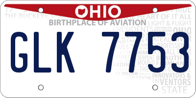 OH license plate GLK7753