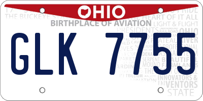 OH license plate GLK7755