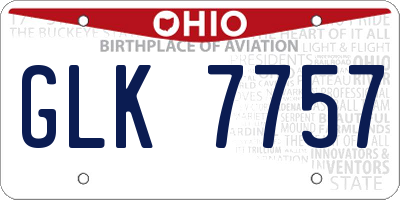 OH license plate GLK7757