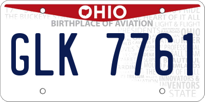 OH license plate GLK7761