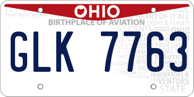 OH license plate GLK7763
