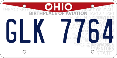OH license plate GLK7764