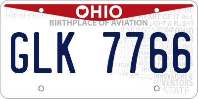 OH license plate GLK7766