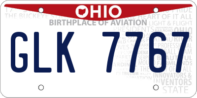 OH license plate GLK7767