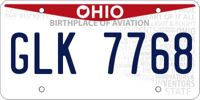 OH license plate GLK7768