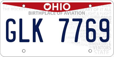 OH license plate GLK7769