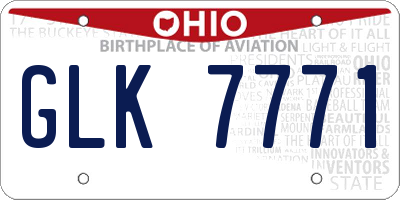 OH license plate GLK7771
