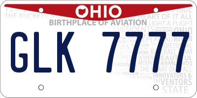 OH license plate GLK7777