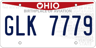 OH license plate GLK7779