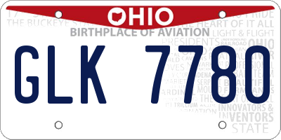 OH license plate GLK7780