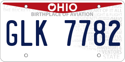 OH license plate GLK7782