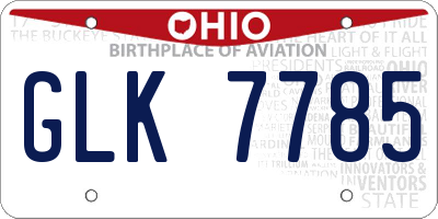 OH license plate GLK7785