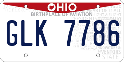 OH license plate GLK7786
