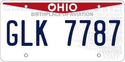 OH license plate GLK7787