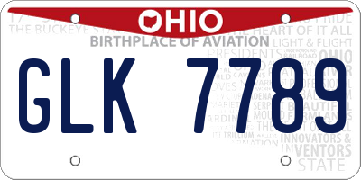OH license plate GLK7789
