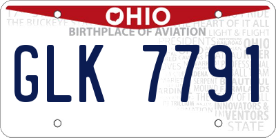 OH license plate GLK7791