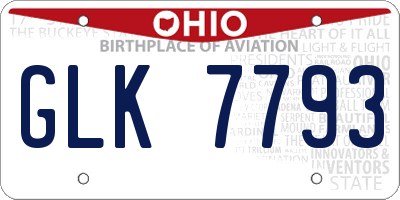 OH license plate GLK7793