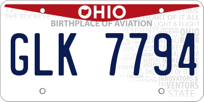 OH license plate GLK7794